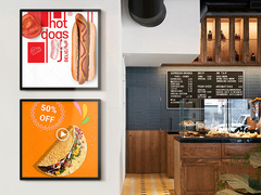 VETO LCD Ultra Thin High Resolution Wifi ハンジング ダブルサイドディスプレイデザイン