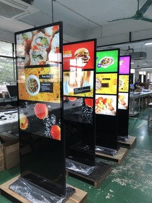VETO 43-86 インチ 床スタンド シネージ ディスプレイ Wifi デジタル シネージ LCD 広告プレーヤー 室内 デジタル トーテム