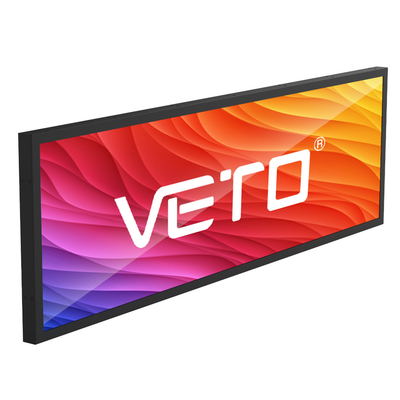 VETO 24 29 35インチ 壁掛けたAndroid WIFI ストレッチバー リテールストア用のLCD 幅超広い棚端ディスプレイ