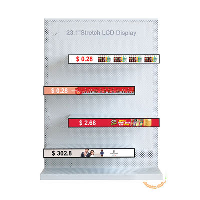 品質 23.1インチストレッチバーLCDディスプレイ10点タッチと500cd/m2 シェルフエッジ広告のための明るさ 工場